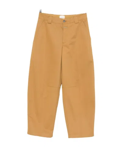 Closed Casual Pants With Belt Loops In Orange