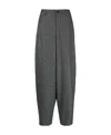 Closed Check-pattern Tapered Trousers In Black