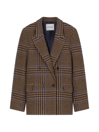 Closed Check-pattern Double-breasted Blazer In Multi
