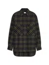 Closed Check-pattern Oversized Shirt In Brown