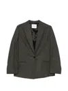 CHECK-PATTERN SINGLE-BREASTED BLAZER