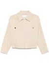Closed Cotton And Linen Blend Short Jacket In 中性色