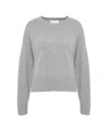 Closed Classic Crew Neck Sweater In Soft Knit Wool In Gray
