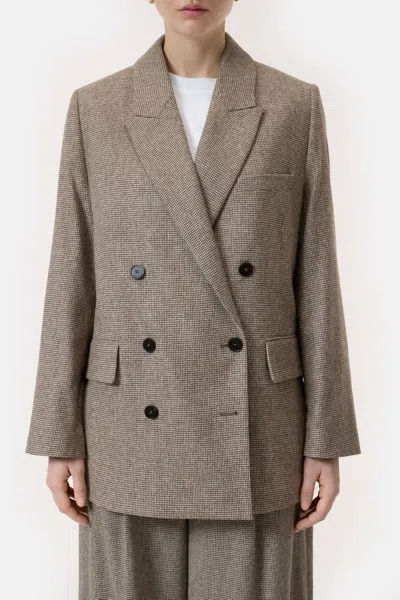 Closed Classic Relaxed-fit Blazer In Dark Chino Beige In Multi