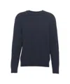 Closed Classic Round Neck Pullover In Soft Wool-blend In Blue