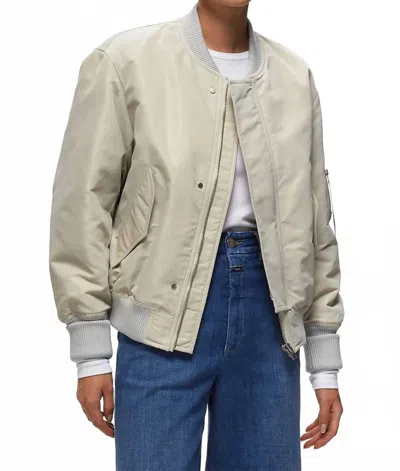 Closed Classic Water Repellent Bomber Jacket In Plaster In Green