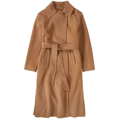 Closed Wrap Coat In Brown