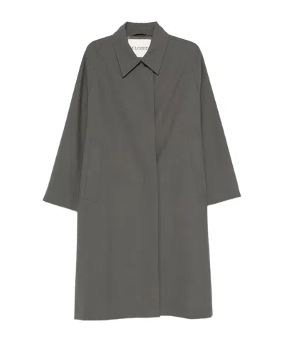 Closed Collared Coat In Gray
