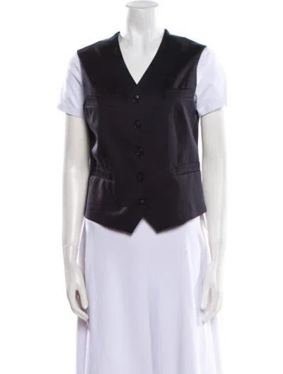 Pre-owned Closed Colorblock Pattern Vest In Black