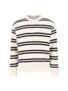Closed Contrasting Stripe Knit Sweater With Relaxed Fit In Neutral