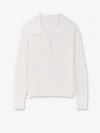Closed Open Polo Sweatshirt In Dune Beige In White