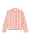 Shop Closed Cotton And Linen Blend Striped Shirt