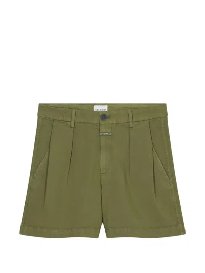 Closed Cotton And Linen Shorts In Green