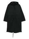 Closed Cotton And Nylon Parka Coat In Black