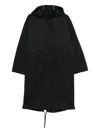 Closed Cotton And Nylon Parka Coat In Black