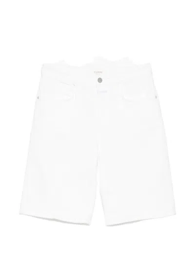 Closed Cotton Bermuda Shorts In White