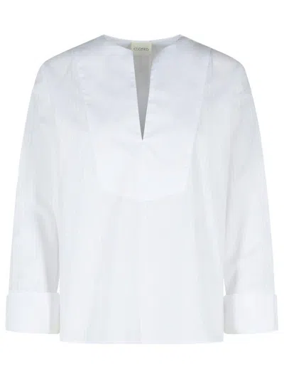 Closed Cotton Blouse In White