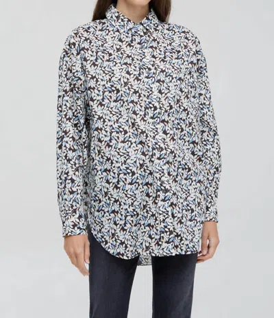 Closed Cotton Blouse With Print In Black