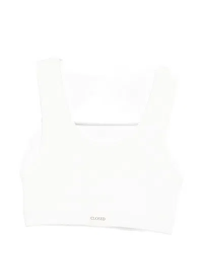 Closed Cotton Bralette Bra In White
