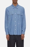 CLOSED COTTON BUTTON-UP UTILITY SHIRT