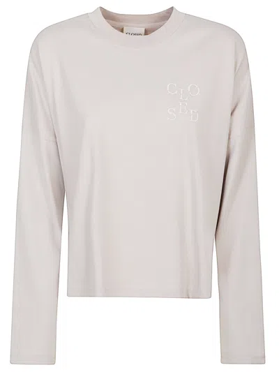 Closed Cotton Crewneck Sweater In Grey