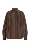 Closed Cotton Seersucker Shirt In Brown