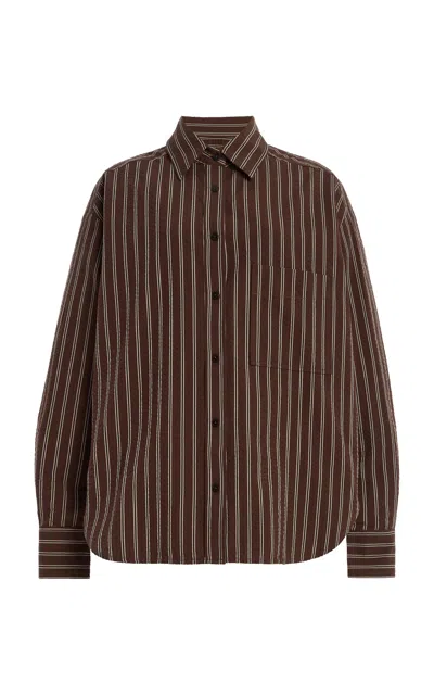 Closed Cotton Seersucker Shirt In Brown