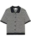 Closed Striped Cotton Cardigan In Black