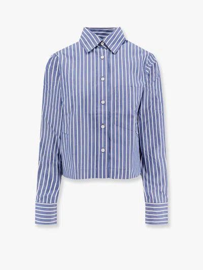 Closed Cotton Striped Shirt In Blue