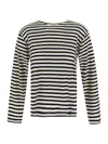 Closed Cotton Blend Striped T-shirt In Black