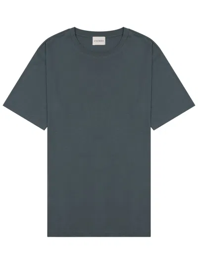 Closed Crew Neck Short Sleeve Branded T Shirt In Gray