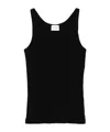 Closed Cotton Tank Top In Black