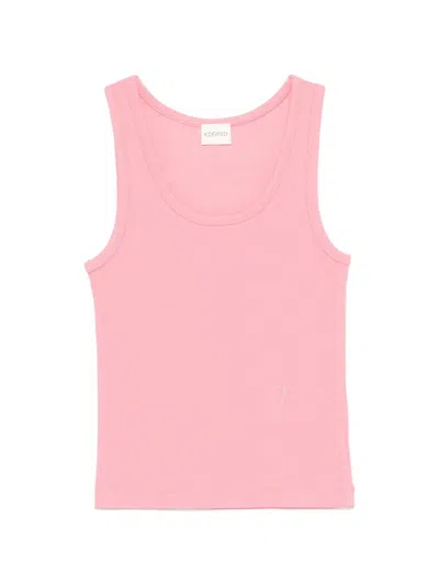 Closed Cotton Tank Top In Pink