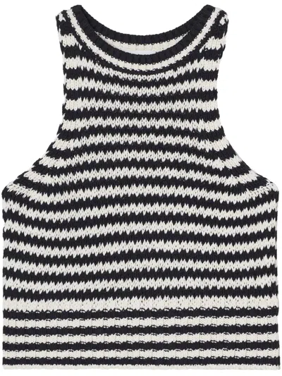 Closed Cotton Tank Top In White