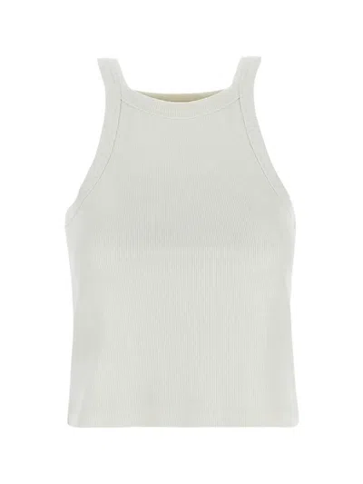 Closed Cotton Tank Top In Ivory