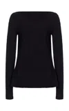 Closed Cotton Wrap Top In Black