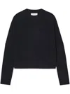 Closed Crew-neck Cropped Sweater In Black