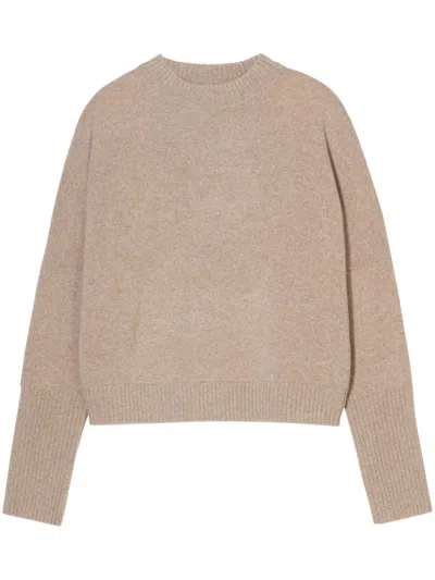 Closed Crew-neck Cropped Sweater In Neutrals