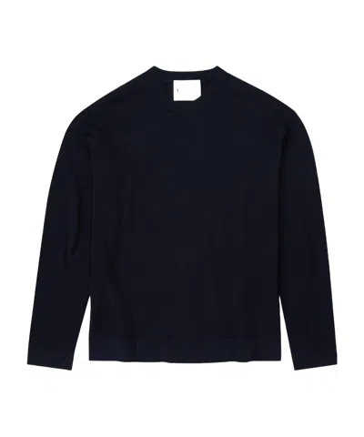Closed Crew-neck Fine-knit Jumper In Black