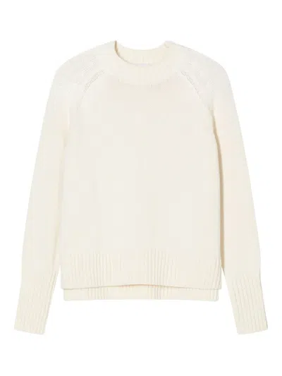 Closed Crew-neck Jumper In ホワイト