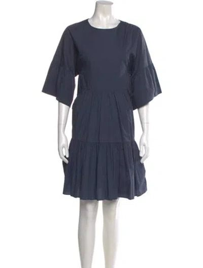 Pre-owned Closed Crew Neck Knee-length Dress In Blue