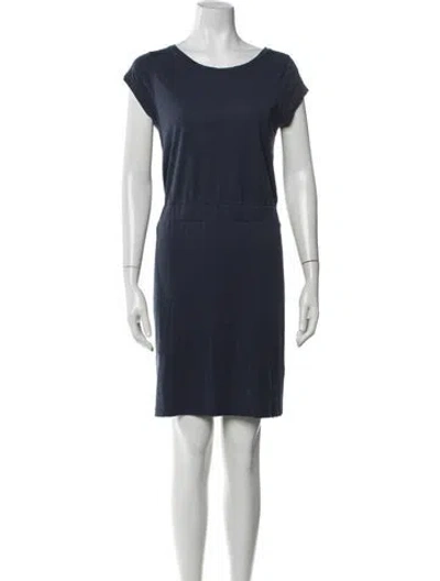 Pre-owned Closed Crew Neck Knee-length Dress In Blue