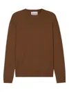 Closed Crew-neck Knitted Jumper In Brown