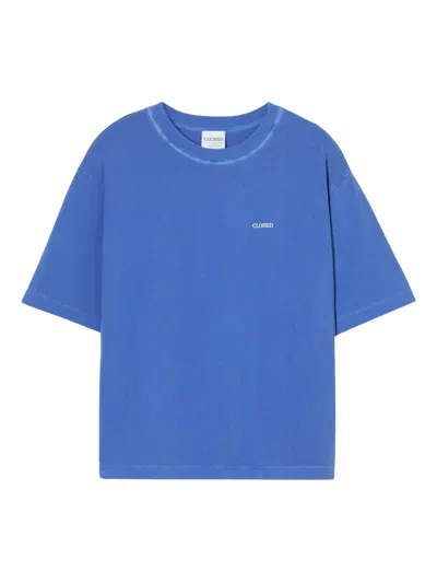 Closed Crew-neck Logo-detail T-shirt In Blue