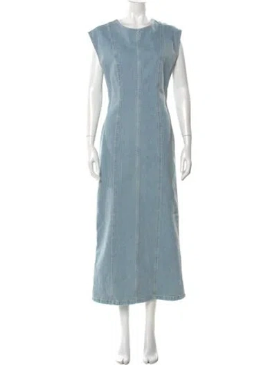 Pre-owned Closed Crew Neck Long Dress In Blue