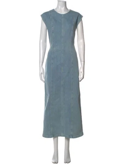 Pre-owned Closed Crew Neck Long Dress In Blue