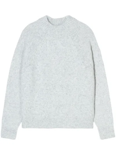 Closed Crew-neck Long-sleeve Jumper In Grey