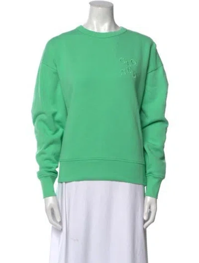 Pre-owned Closed Crew Neck Long Sleeve Sweatshirt In Green