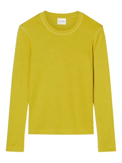 Closed Crew-neck Long-sleeve T-shirt In Yellow