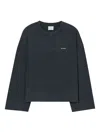 Closed Crew-neck Long-sleeve Top In Black